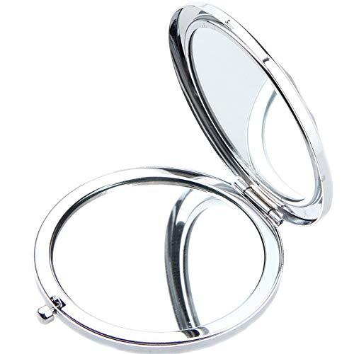 dealcase Portable Foldable Pocket Metal Makeup Compact Mirror Woman Cosmetic Mirror Double Sides, Bridesmaid Purse Pocket Makeup Mirror, Infinite Love, Affection, Unique Birthday Gift for Her (Green)