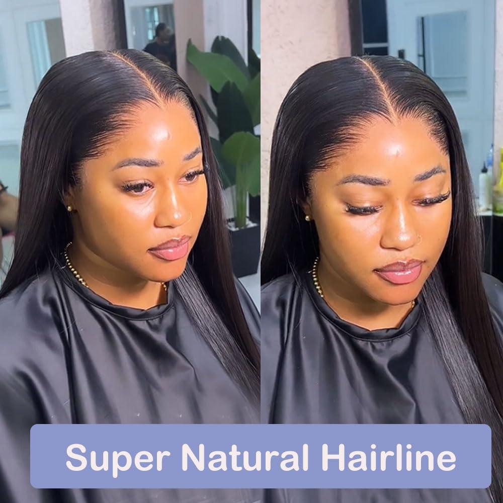 Carrotor Carrotor 360 Full Lace Front Wigs Human Hair 180% Density Pre Bleached Knots Pre Plucked Glueless Invisible HD 360 Lace Front Wigs Human Hair With Adjustable Band (24inches)