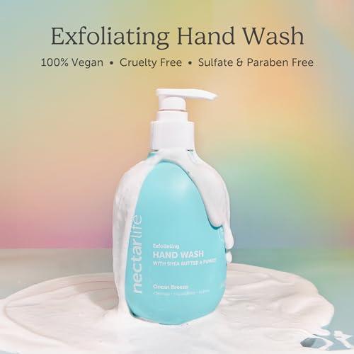 Nectar Bath Treats Nectar Life Exfoliating Hand Wash with Shea Butter & Pumice, Ocean Breeze Scent, Set of 3