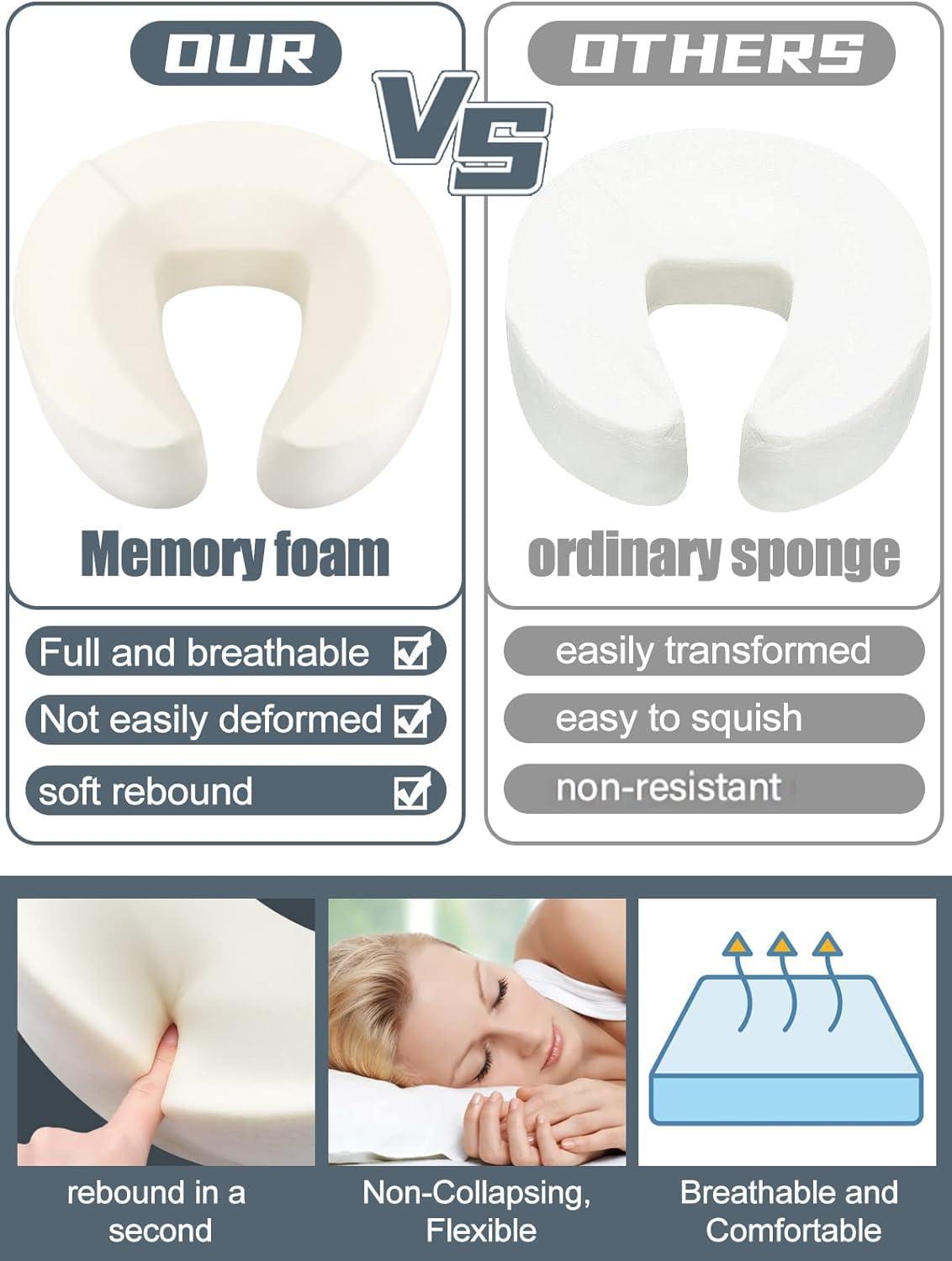 EBANKU EBANKU Massage Table Face Cradle Cushion, Face Cradle Down Tabletop Massage Kit Adjustable Massage Table Headrest Face Pillow with Platform for Massage Chair SPA Bed (Red)