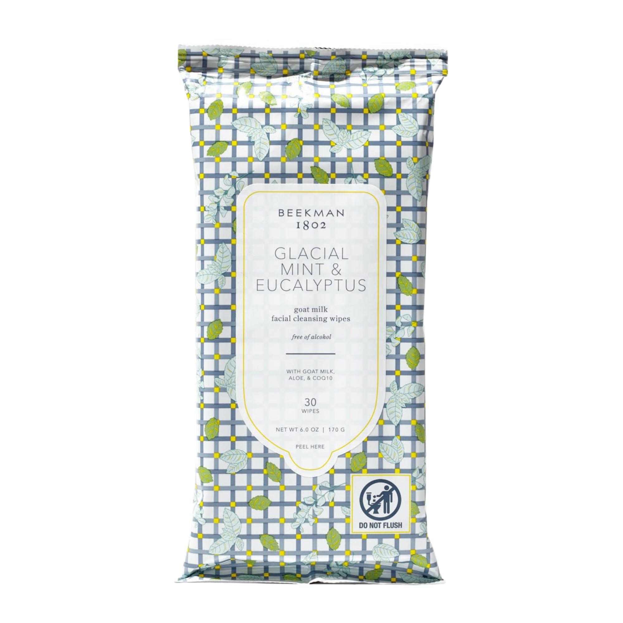 Beekman 1802 Beekman 1802 Glacial Mint & Eucalyptus Face Wipes - 30-Count - Scented - Cleanses, Nourishes & Hydrates - With Goat Milk, Aloe Vera & CoQ10 - Good for Sensitive Skin - Cruelty Free