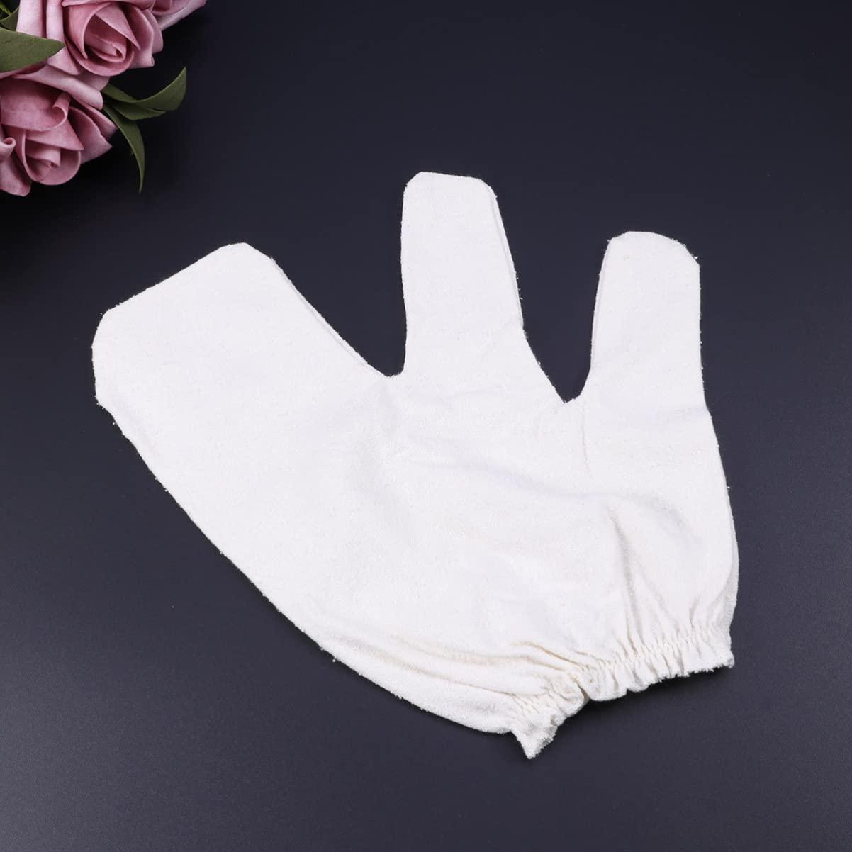 OHPHCALL OHPHCALL Bath Mitts Silk Gloves for Massage Bath Gloves Korean Scrub Mitt Back Washer Sponge Loofah Glove Body Scrubber Loofah Exfoliating Glove Bath Scrubber for Body Shower Gloves White