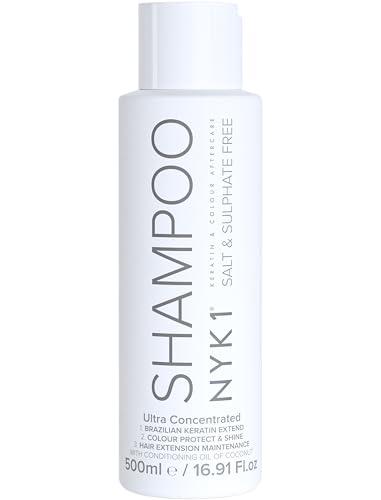 NYK1 SALT SULFATE FREE SHAMPOO for Color Treated Hair (17 Fl Oz / 500ml) Best Aftercare for Extensions (Unisex) Keratin Kit Treatment Straightening Fix Damaged After Care Paraben Free