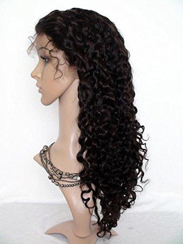 DaJun High-Quanlity Invisible Part Short Human Hair Lace Wigs African American Wigs 150% Density Real Malaysian Virgin Remy Human Hair Deep Wave Curly 16"