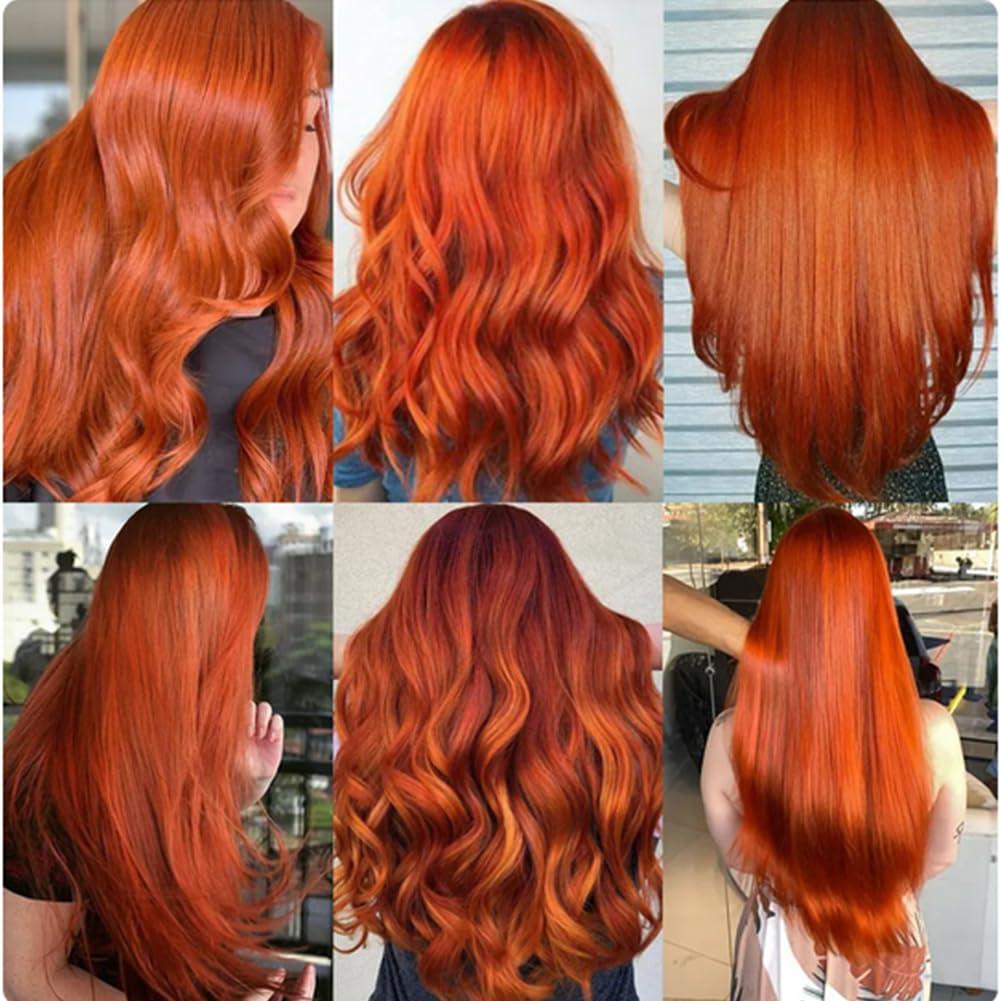 Kiss darling LASHES Straight Clip In Hair Extensions Real Human Hair 28 Inch 7pcs 120g Remy Real Hair Extension Clip ins #350 Copper Red Silky Straight Full Head Soft Natural Extension