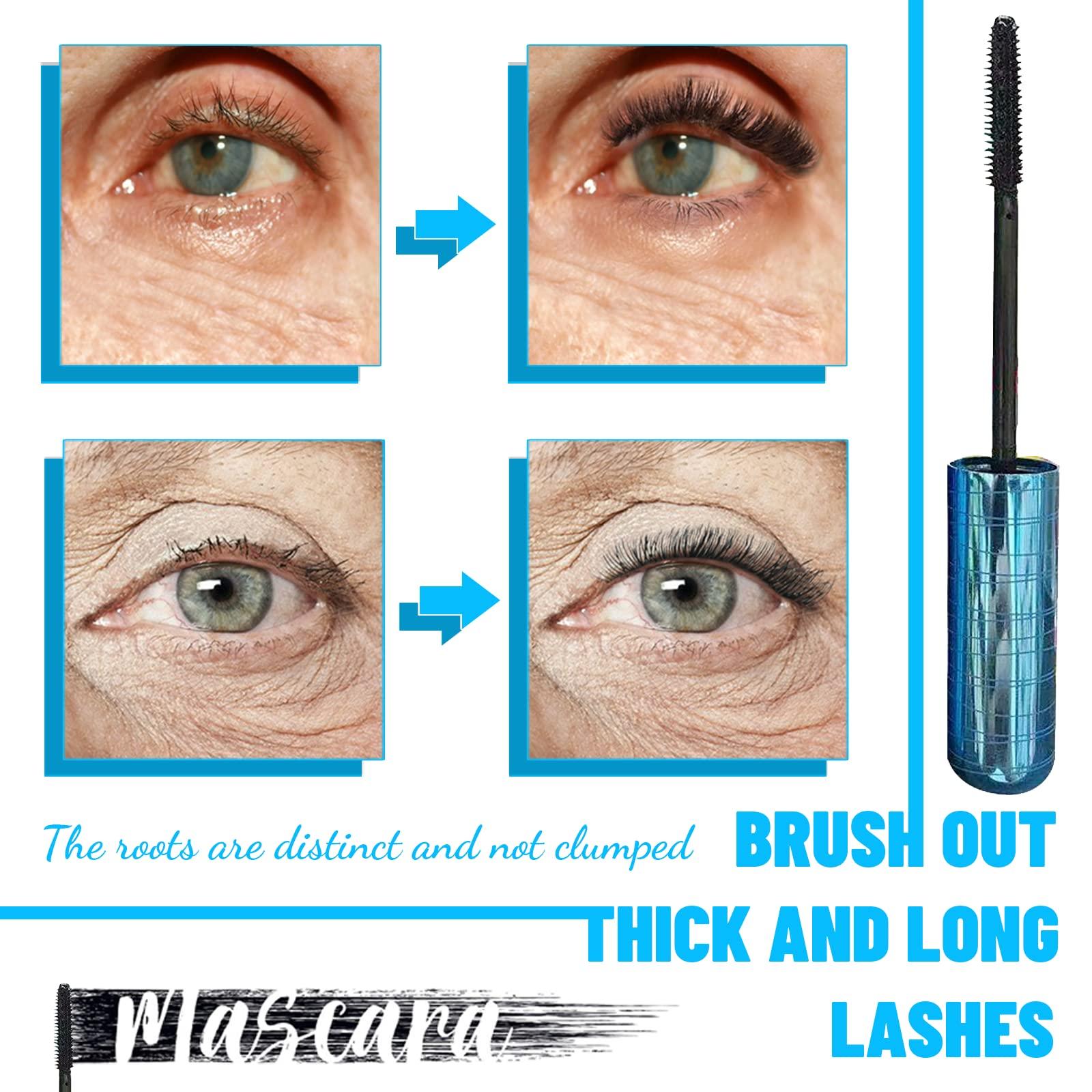 fupah Mascara for Older Women 60 Plus, Mascara for Women over 60 with Thinning Lashes, Waterproof Mascara Black, Hypoallergenic Tubing Mascara Black Volume and Length for Sensitive Eyes (1 Pack)