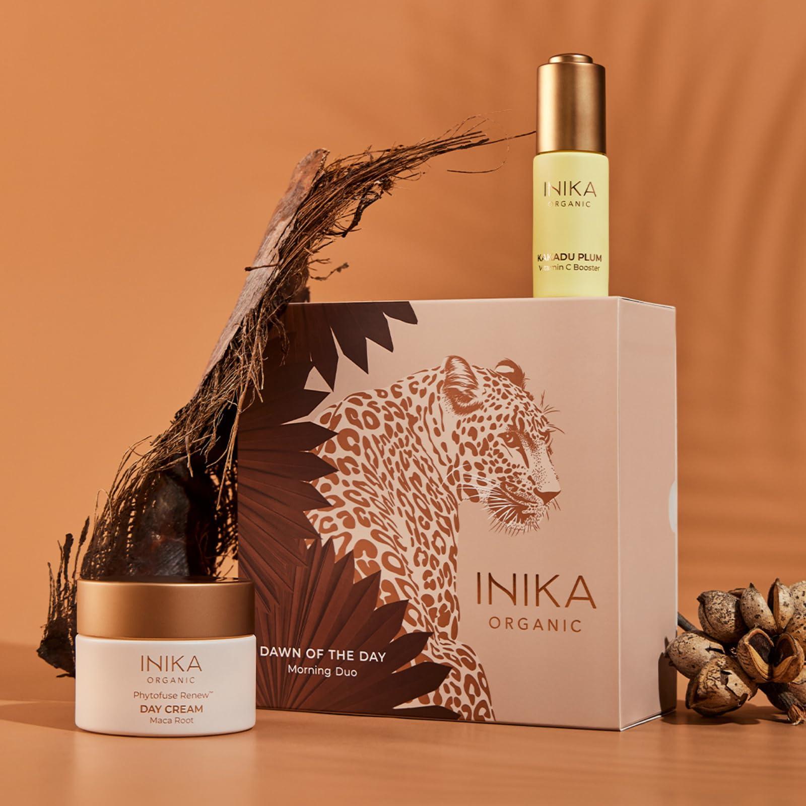 INIKA INIKA Organic Dawn of the Day Morning Duo - Brighten, Hydrate and Firm Skin. Natural skincare Gift Set. Clinically Proven results.