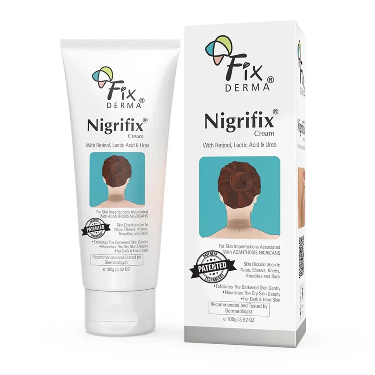 FIXDERMA FIXDERMA Nigrifix Cream for Acanthosis Nigricans with Lactic Acid | Dermatologist Tested Retinol Cream | Useful for Dark Body Parts like Neck, Ankles, Armpits & Elbows 3.38 FlOz