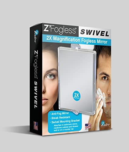 Zadro Zadro 2X Mag Z Fogless Swivel Shower Mirror with Dual Suction Cup, 6-Inch,Clear Acrylic,7" x 5.75" / 2X,ZM05