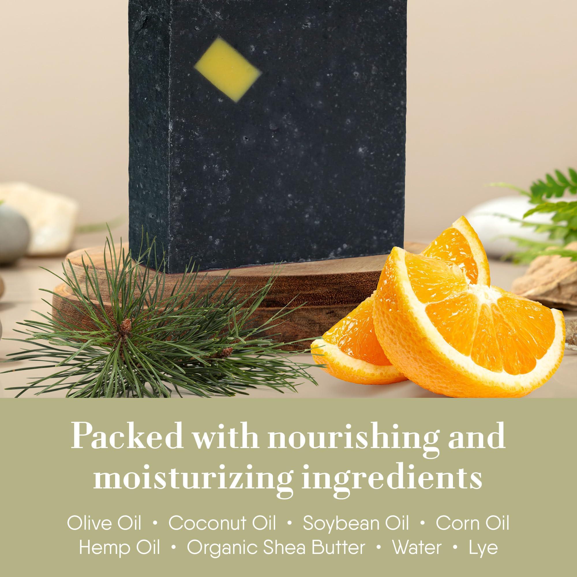 360Feel 360Feel Pine Tar Soap - Handcrafted Castile Soap Bar with Soothing Scent - Handmade with Essential Oil - Suitable Gift for Anniversaries, Weddings, and Holiday Stockings - Rich Lather