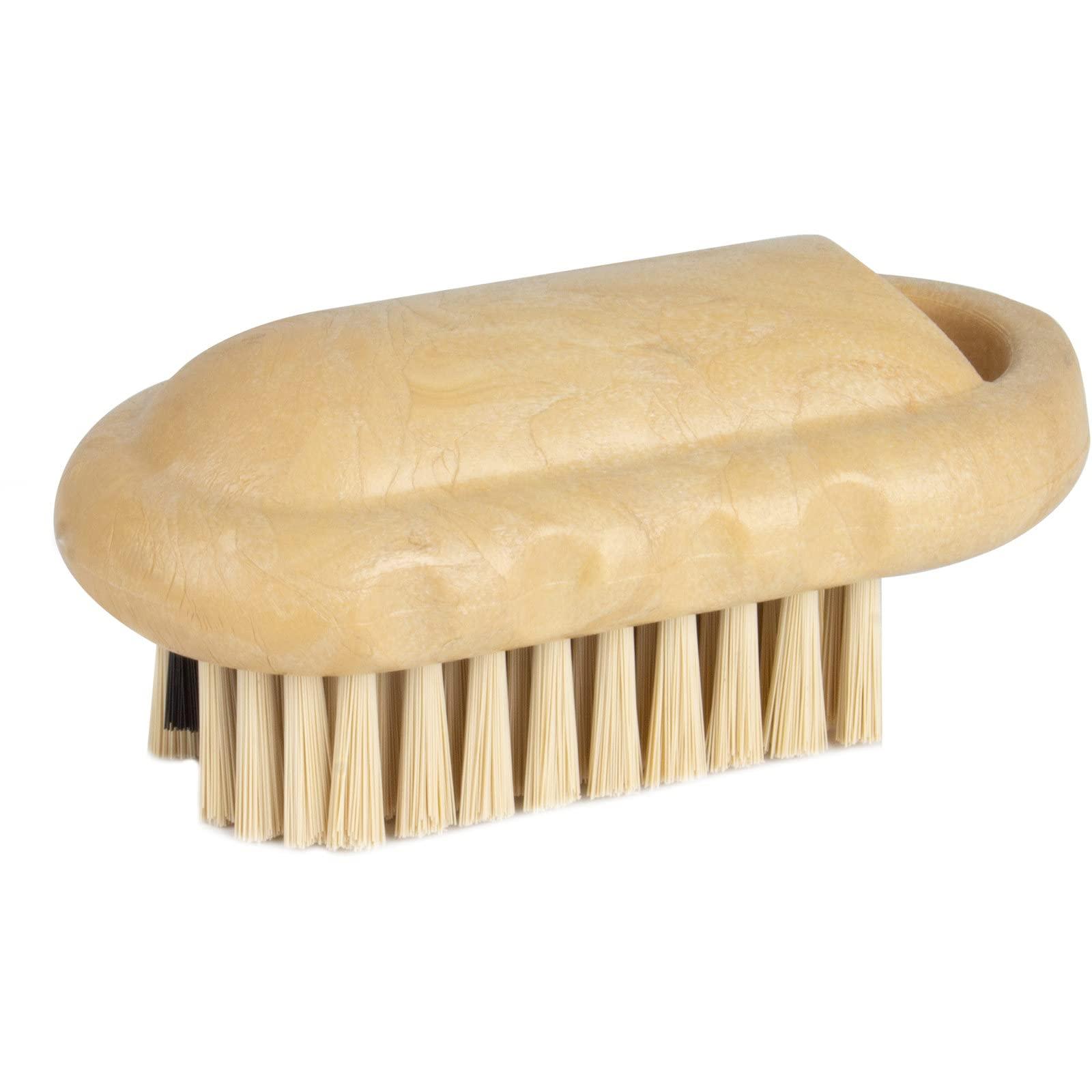 SPARTA SPARTA Nail Scrub Brush Commercial-Grade, Heavy-Duty Hand and Fingernail Brush with Stiff Bristles for Gardeners, Mechanics, And Foodservice Personnel, Plastic, 5 Inches, Tan