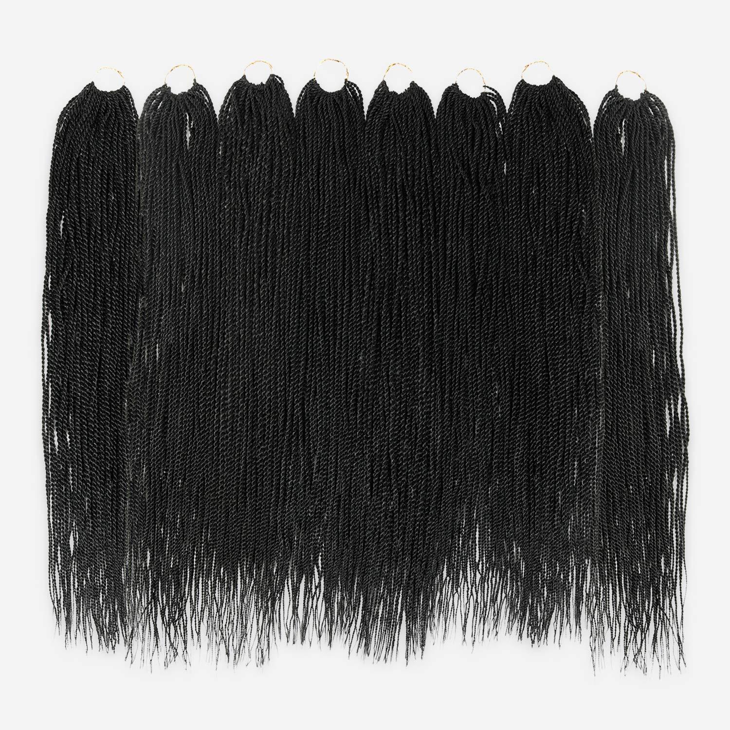 AU-THEN-TIC AU-THEN-TIC Senegalese Twist Crochet Braids Hair 32 Inch 8 Packs Small Mambo Twist 40 Strands/Pack Crochet Hair Pre-Stretched Pre-Looped Braiding Hair Extensions (32 Inch (8 Packs), 1B-Off Black)