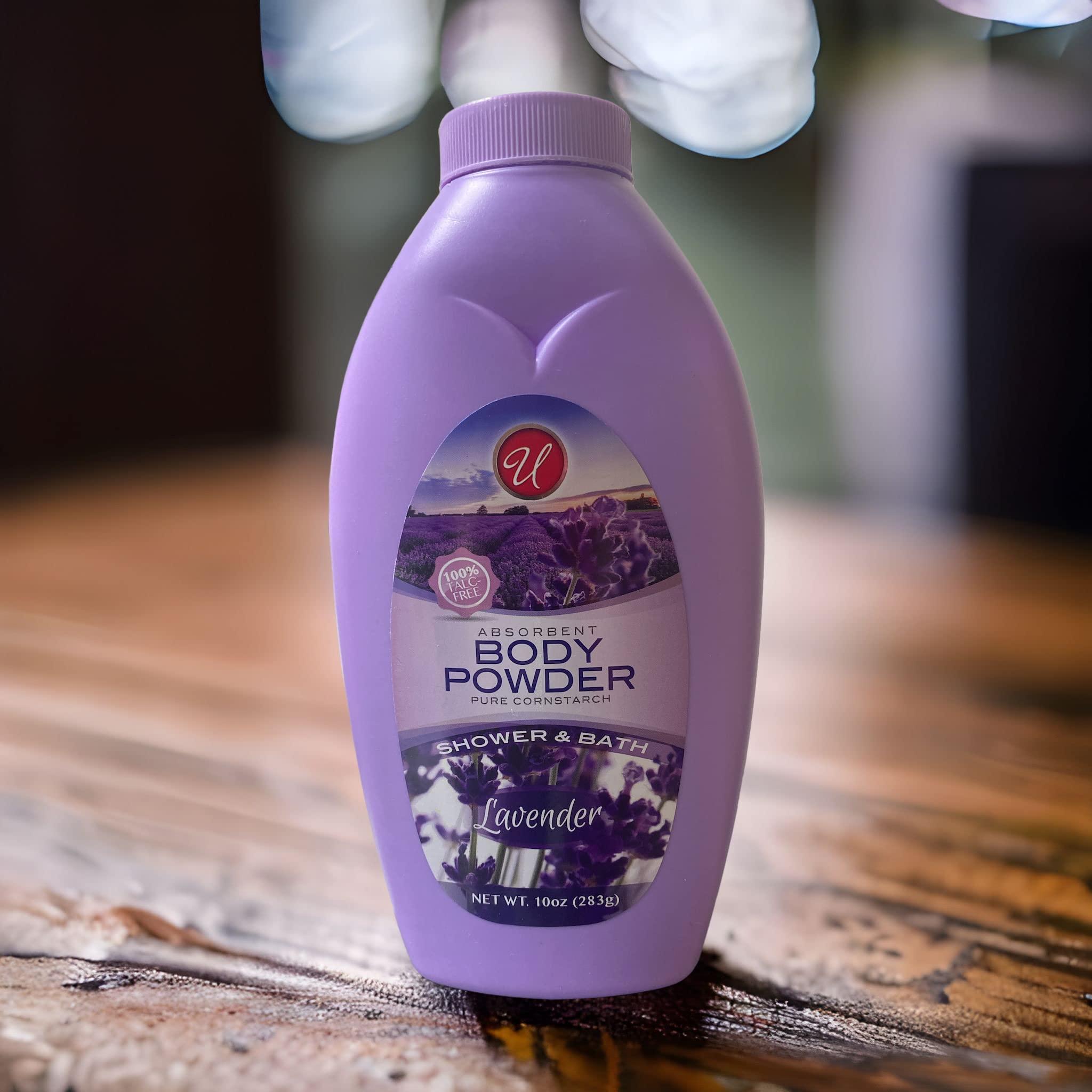 Eleganceinlife Absorbent Body Powder Pure Cornstarch Lavender Shower & Bath 10 oz. (1 Pack)