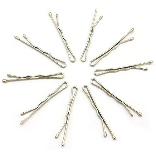 KWONG Dofash 100Pcs 3.5CM/1.38IN Mini Bobby Pins Blonde Hair Pins Long Bobby Pins Tiny Hair Pins with Gift Box for Women Girls Fine Hair (Bright Gold)