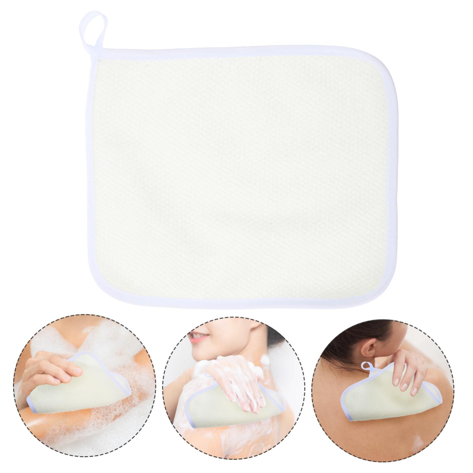 BCOATH BCOATH 4pcs Exfoliating Wash Cloths for Showering Dual Sided Body and Face Scrubber Soft Weave Bath Towels for Men and Women Beige Exfoliating Washcloths for Smooth Skin