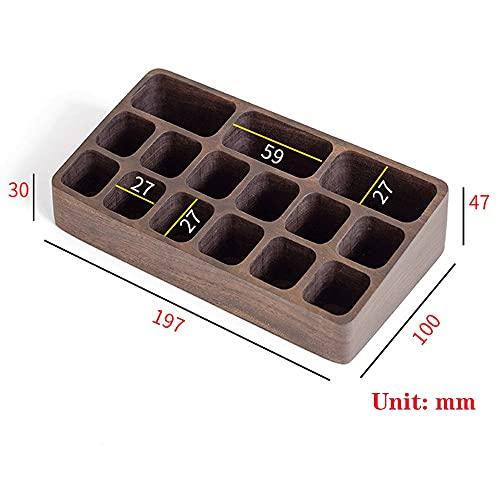 DUOWEI DUOWEI Creative Wooden Cosmetic Storage Box, Desktop Cosmetic Storage Box, Multi-Grid Cosmetic Display Box, for Lipstick, Eyebrow Pencil, Makeup Brush (Color : A)