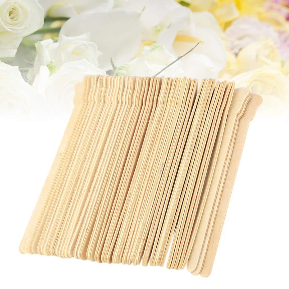 NUOBESTY NUOBESTY 100pcs wax sticks eyebrow spatula Disposable Waxing Rods waxing spatulas boots wood waxing craft sticks wood facial stir sticks wax rods Body small wooden shovel Bamboo