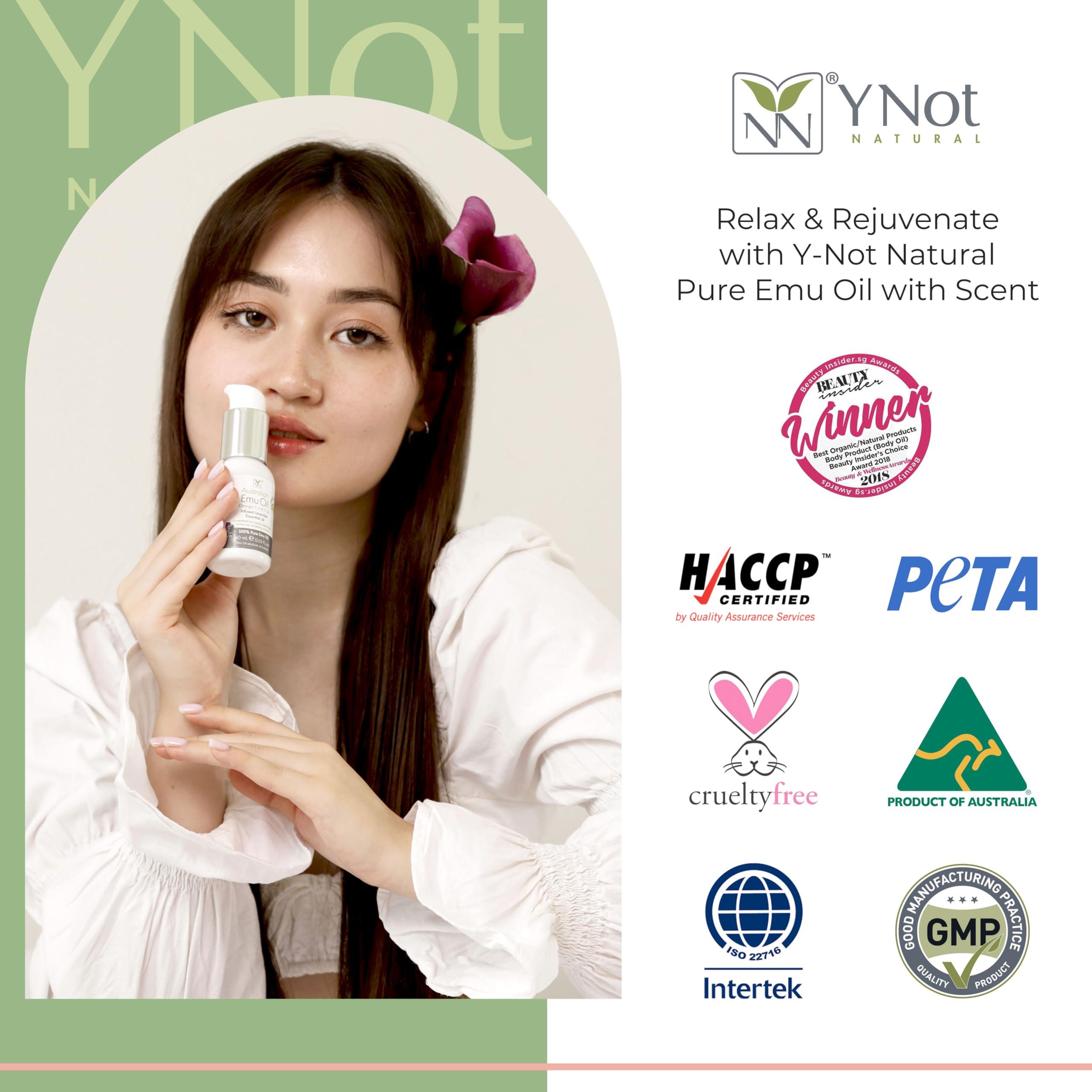 YNN Y-Not-Natural Emu Oil Pure Skin Moisturizer - Nail, Body, Face, Scalp & Hair Moisturizer with Omega 3, 6, 9, Vitamins, & Minerals - Australian Emu Oil for Skincare by Y-Not Natural - 200mL, Blue Gum Eucalyptus