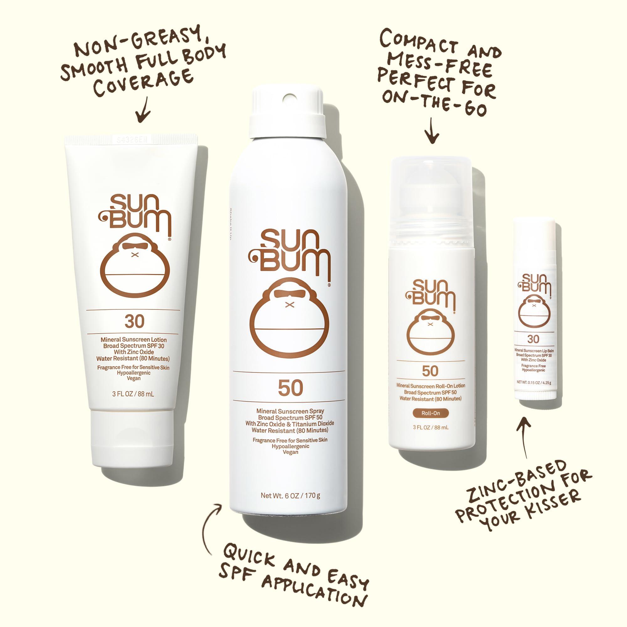 Sun Bum Sun Bum Sun Bum Mineral Spf 30 Sunscreen Spray and Spf 50 Face Stick Vegan and Reef Friendly (octinoxate & Oxybenzone Free) Broad Spectrum Zinc Sunscreen With Uva/uvb, 2 Count