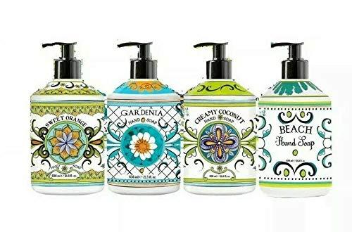 Hand Soap La Tasse Hand Soap, 4-pack Scents: (1) Sweet Orange, (1) Gardenia, (1) Creamy Coconut, (1) Beach, 21.5 FL OZ Each