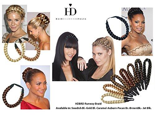 HairDiamond Italia HairDiamond Italia Human/Fiber Hair Braid Headband with Swarovski Crystals - CARAMEL