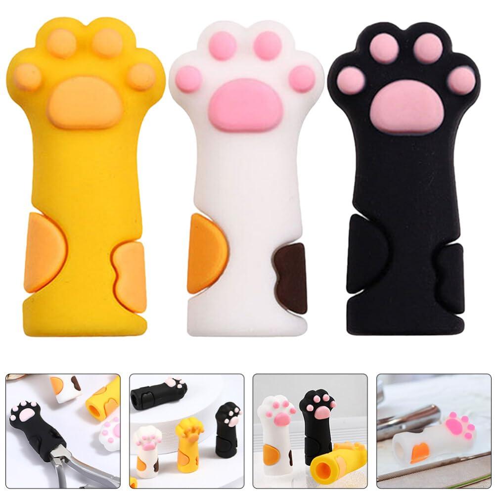 VILLCASE VILLCASE 9pcs Cuticle Nipper Cover Silicone Cuticle Nail Protector Cat Paw Shape Protective Cases for Small and