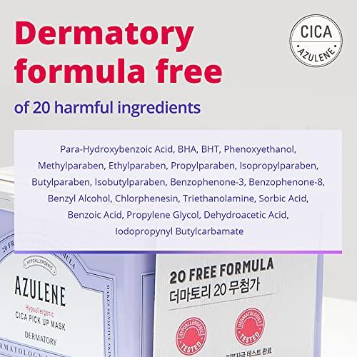DERMATORY DERMATORY Hypoallergenic Cica Pick Up Mask, Thin Sheet Masks (0.2mm), Gentle, Moisturizing, Soothing, Healing, Calming Cica Skincare, Centella Asiatica, Guaiazulene, Panthenol (30 Sheets)