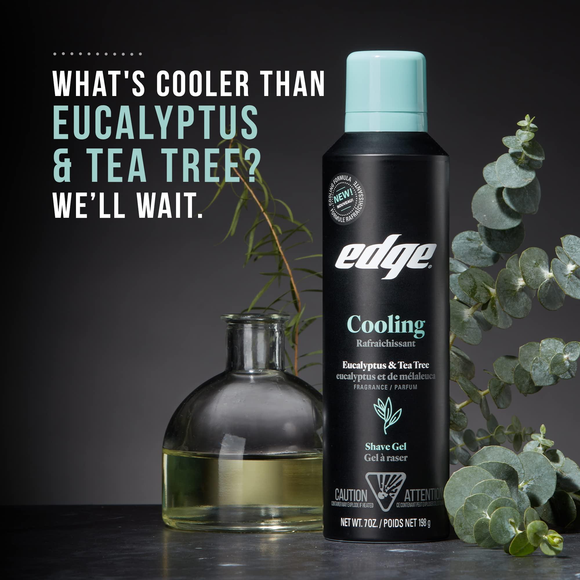 Schick Schick Quattro Titanium Razor with 16 Refill Blades (Packaging May Vary) & Edge Shave Gel for Men, Cooling Eucalyptus & Tea Tree 7oz (3 Pack)