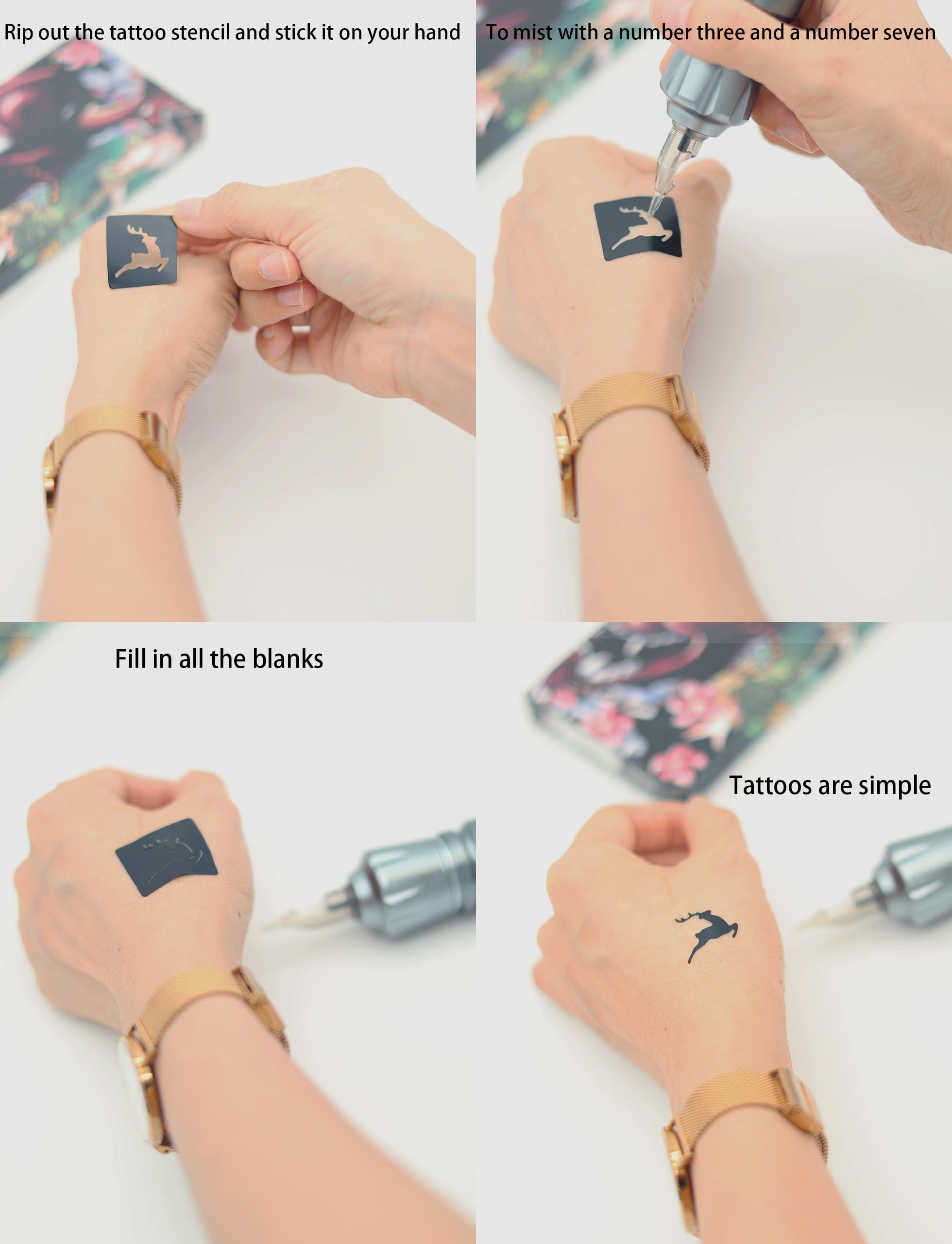 DAWNGHY Tattoo Kit.DAWNGHY Tattoo Gun Kit Rotary Tattoo Machine Kit Complete Tattoo Pen Kit with 157 PCS Tattoo template Tattoo Cartridges Needles Tattoo Supplies for Beginners.Diversify tattoos to practice skin-WTK007