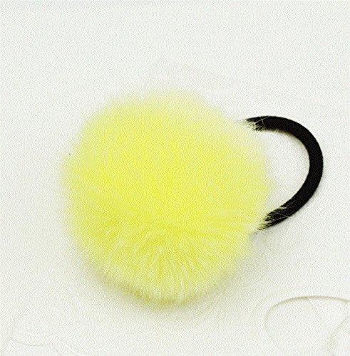 esowemsn 2Pcs Colorful Fashion Feather Ball Shape Elastic Ponytail Holder Hair Band Tie Headband(Color Random)
