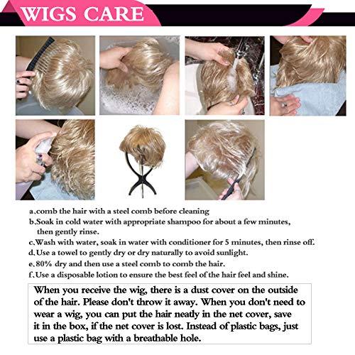 SYGJ SYGJ Mens Wig Blonde Bob Wig Bob Hair Wigs Halloween Wigs for Men Curly Wig Golden Cosplay Halloween Wig for Fancy Dress (Golden)