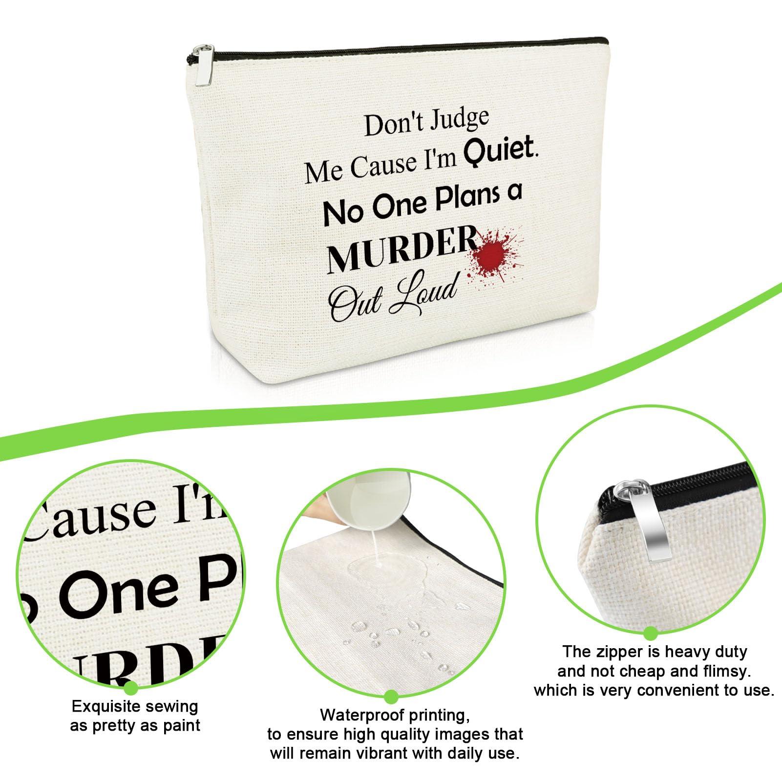 Gevody Gevody Funny True Crime Gifts Serial Killer Makeup Bag True Crime Podcast Lover Gifts for Woman Best Friend Junkie Horror Fans Sister Cosmetic Bag Christmas Halloween Birthday Present Travel Pouch