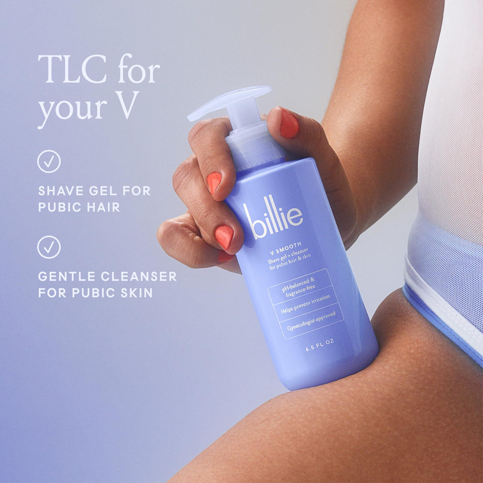 Billie Billie Dermaplane Starter Kit + V Smooth Shave Gel & Cleanser for Pubic Hair & Skin - 6.5 oz.