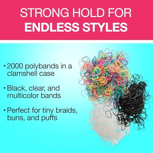 Scunci Scunci by Conair Hair Ties - Clear Elastics - Hair Accessories for Women - Black, Clear & Multi-color - 2000 Count