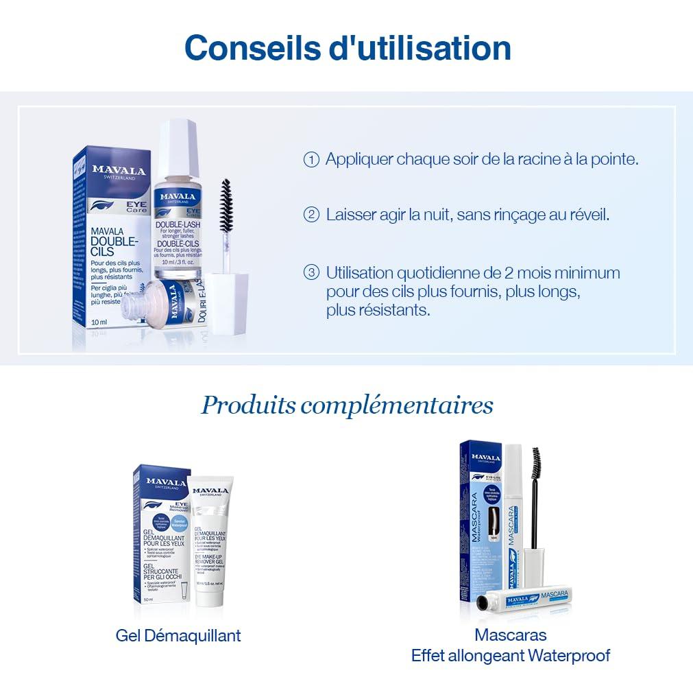 MAVALA Mavala Double Lash Nutritive Eyelash Serum for the Appearance of Longer Lashes, Natural Looking, Denser Lashes + Eyebrows, 0.3 Ounce Bottle (1 Pack)