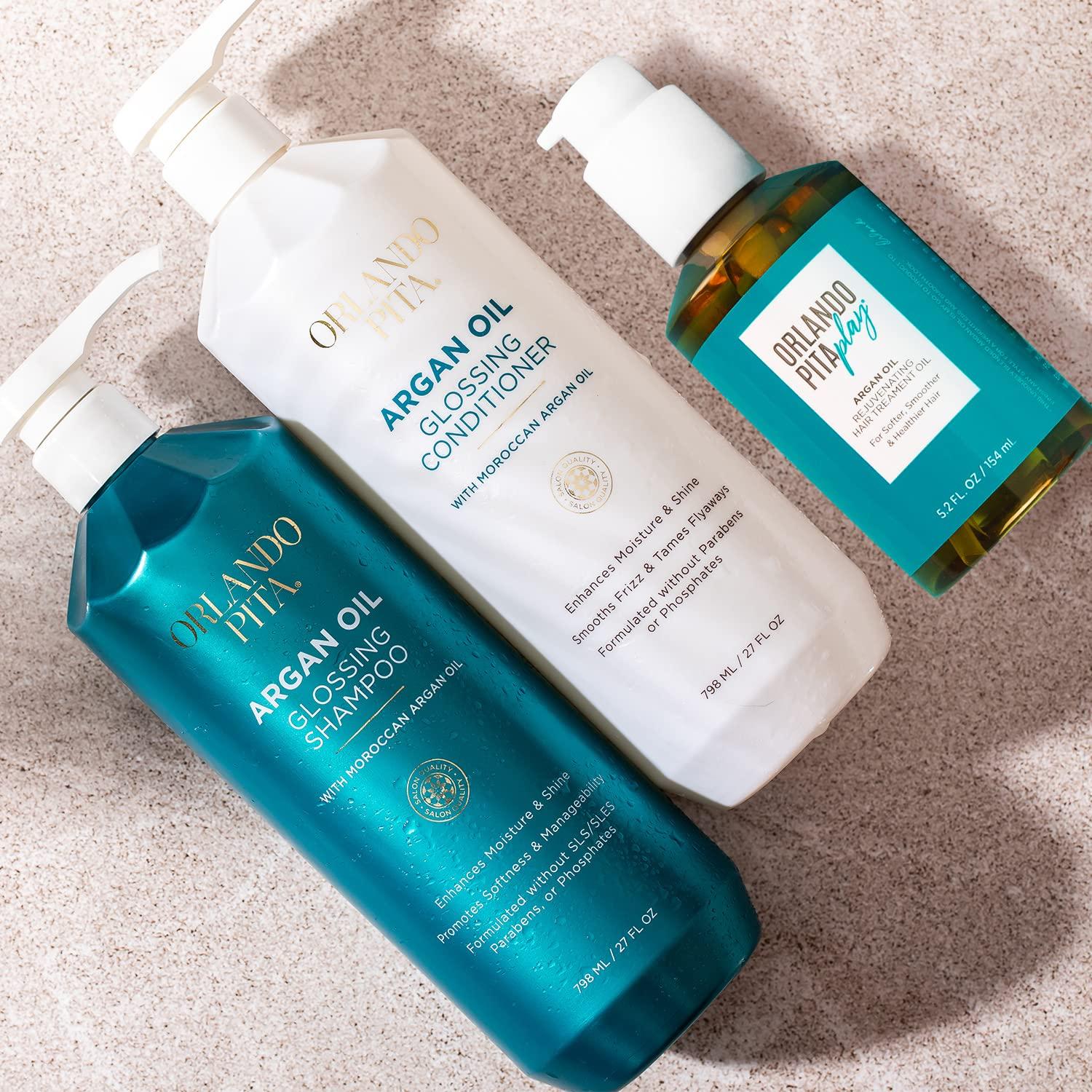 ORLANDO PITA PLAY ORLANDO PITA Argan Oil Shampoo and Conditioner Set, 27 Fl Oz Value Pack- Premium Nourishing Hair Care for Men & Women - Professional Moisturizing, Anti Frizz, Hydrating Solution for Dry, Damaged Hair