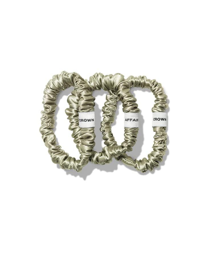 CROWN AFFAIR CROWN AFFAIR - The Scrunchie No. 001 - A 3-Pack of Small, 100% Silk Scrunchies for Everyday Protection—and Fun