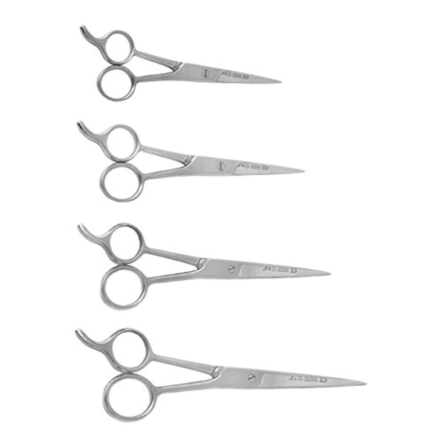 DDP DDP 4 Pairs Ice Tempered Stainless Steel Styling Hair Cutting Scissors Barber Trimming Shears 4.5" 5.5" 6.5" 7.5"