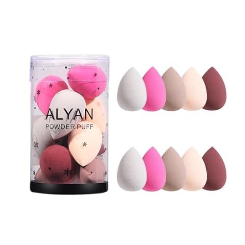 UNGMUQDD 10pcs Makeup Blender Cosmetic Puff Dry and Wet Sponge Mini Beauty Egg Cushion Foundation Powder Beauty Tool Make Up Accessories(11)