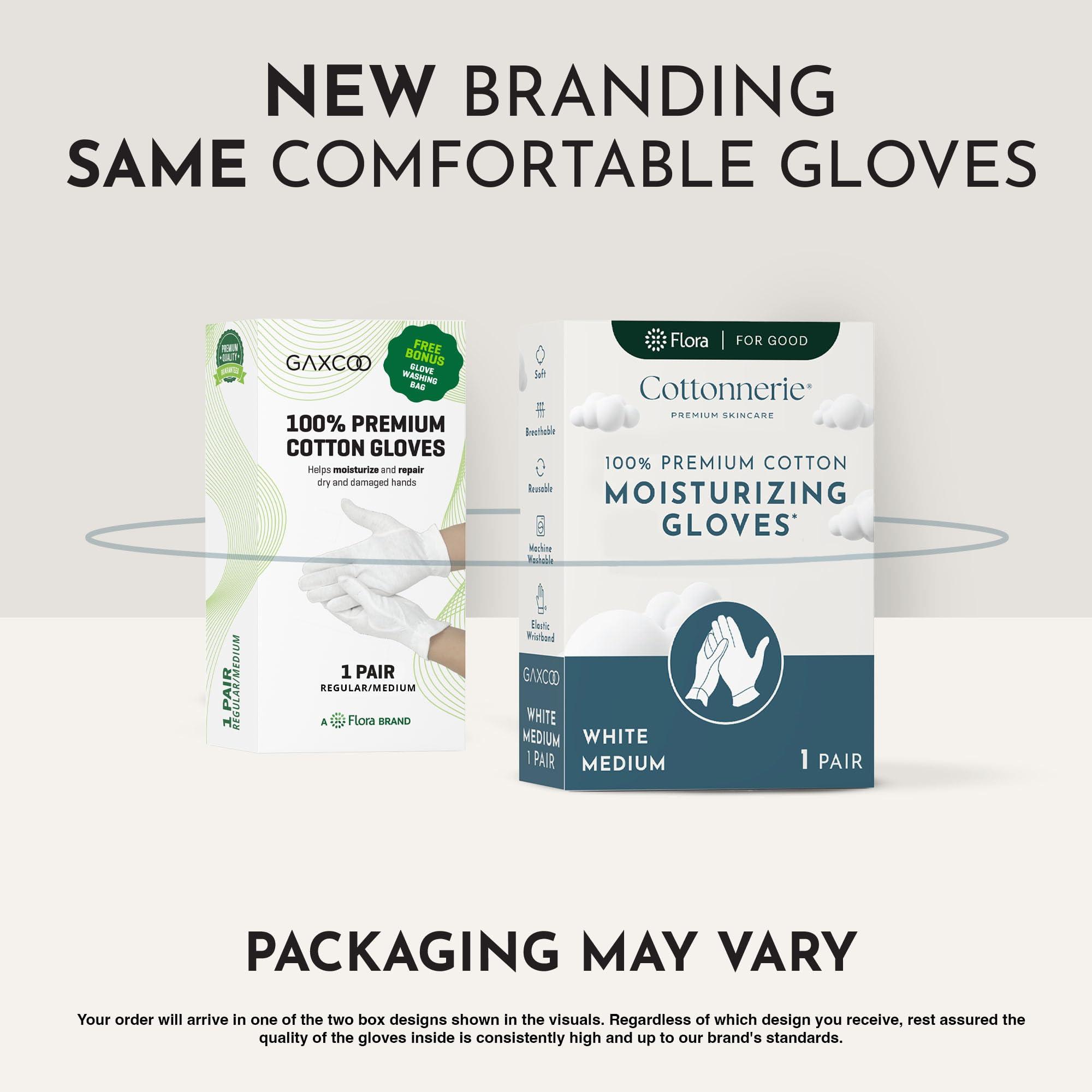 Cottonnerie Gaxcoo Cottonnerie Cotton Gloves for Dry Hands Sleeping, Moisturizing Gloves Overnight, Hand Moisturizer Gloves, Moisture Gloves for Dry Hands Overnight, Sleeping Gloves, Eczema Gloves, Medium 1 Pair