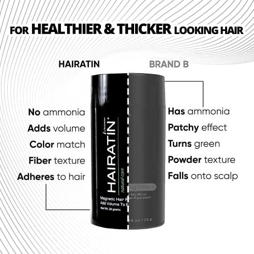 HAIRATIN BY RE-EVOLUTION HAIRATIN Building Fibers for Thinning Hair, Gray, 28G - Achieve Fuller, Natural Looking Results, Instantly Conceals Hair Loss in 10 Seconds, Thickener & Bald Spot Cover Up for Men & Women