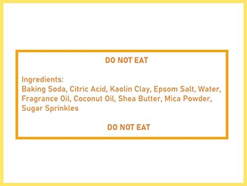 Villamonte Lane Birthday Cake Bath Bomb Gift Set 13 oz Each XXL Ultra-Moisturizing Coconut Oil, Shea, Kaolin Clay Soften Moisturize Dry Skin, Perfect for Bubble Spa Bath Handmade Birthday Gifts (Strawberry Cake)