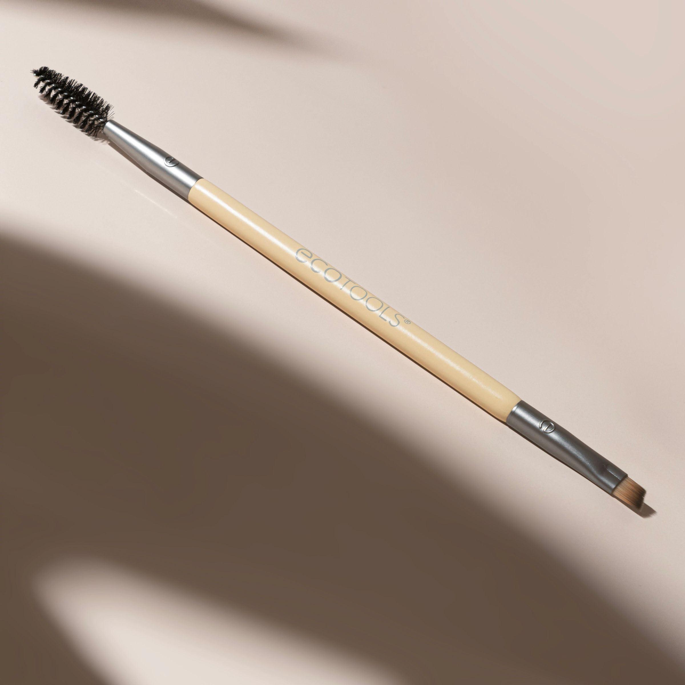 EcoTools EcoTools Eyebrow Brush Duo, Tame, Sculpt & Fill in Brows, Multipurpose For Eyebrow Gel, Powder, & Cream, Dual-Ended Spoolie & Angled Brow Brush, Eco Friendly, Cruelty-Free, & Vegan, 1 Count