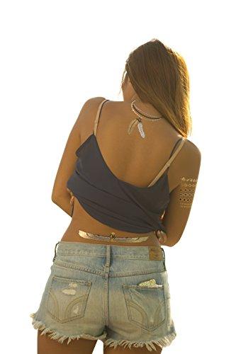 Chrome Tattoos Tattoo Gold Silver Black Metallic Temporary Assorted Jewelry Tattoo (One Sheet). (Selene & Tara#1)