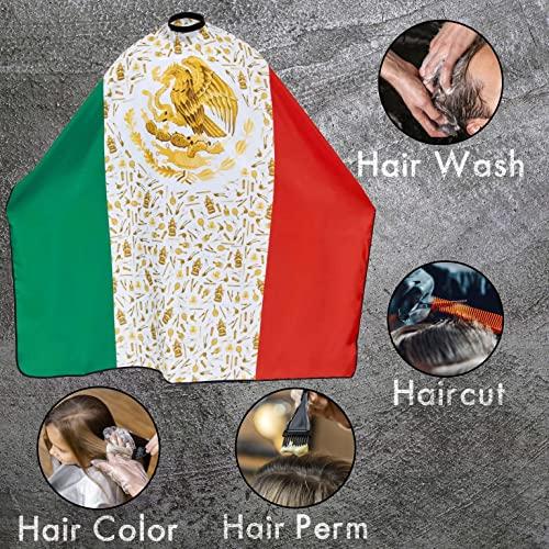 King Midas Empire King Midas Mexico Flag Barber Cape - Professional Grade Hairdressing Cape - Barber Shop and Home Salon Barber Cape
