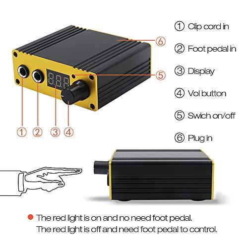 Autdor Autdor Tattoo Power Supply Foot Pedal Clip Cord Kit - Dual Digital Tattoo Machine Power Supply with Tattoo Pedal and Tattoo Clip Cord for Tattoo Supplies, Tattoo Kit, Tattoo Machine Needles