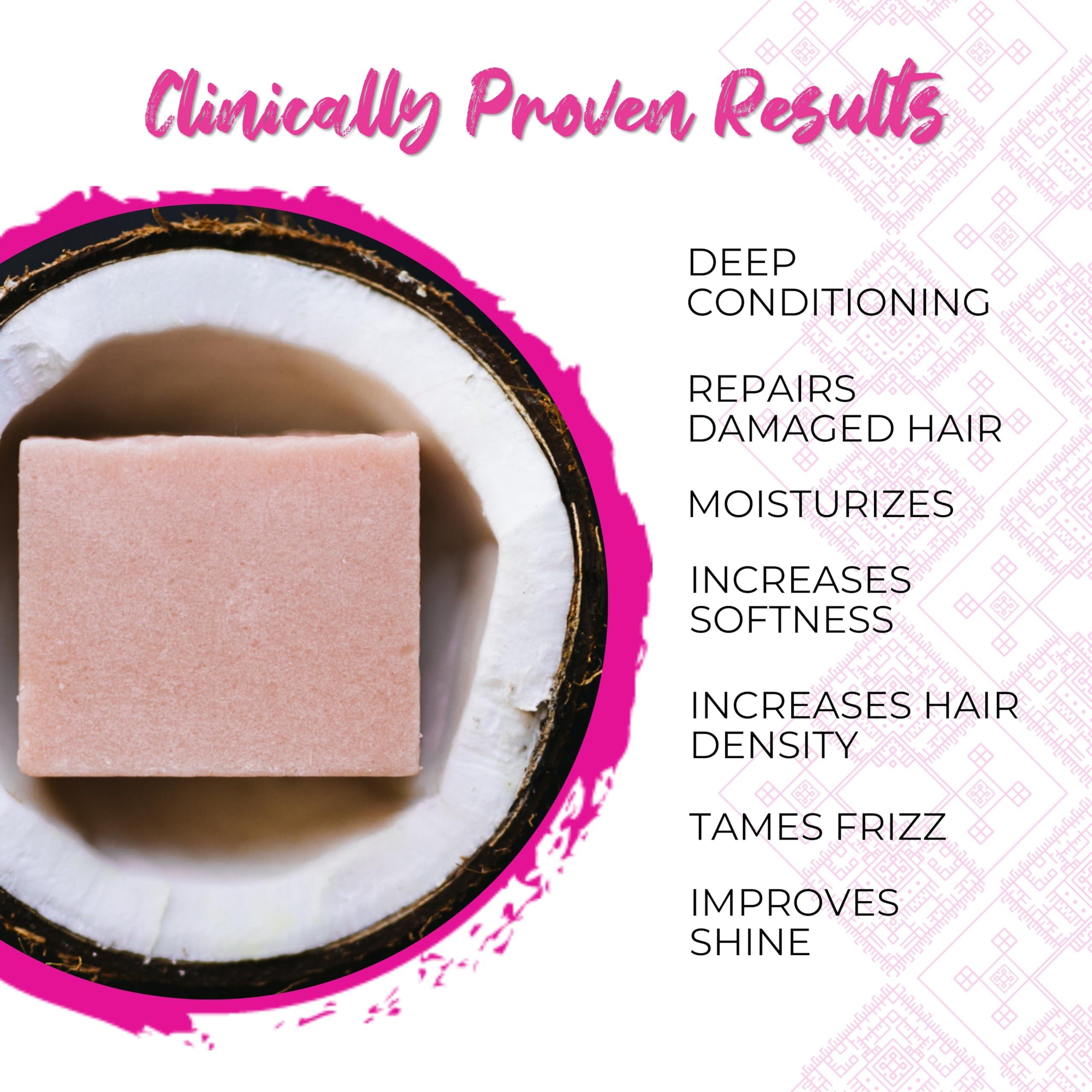 Viori Viori Coconut Bliss Advanced Repair and Moisturizing Shampoo Bar - Made with Rice Water for Hair Growth - Handcrafted Sulfate Free Shampoo