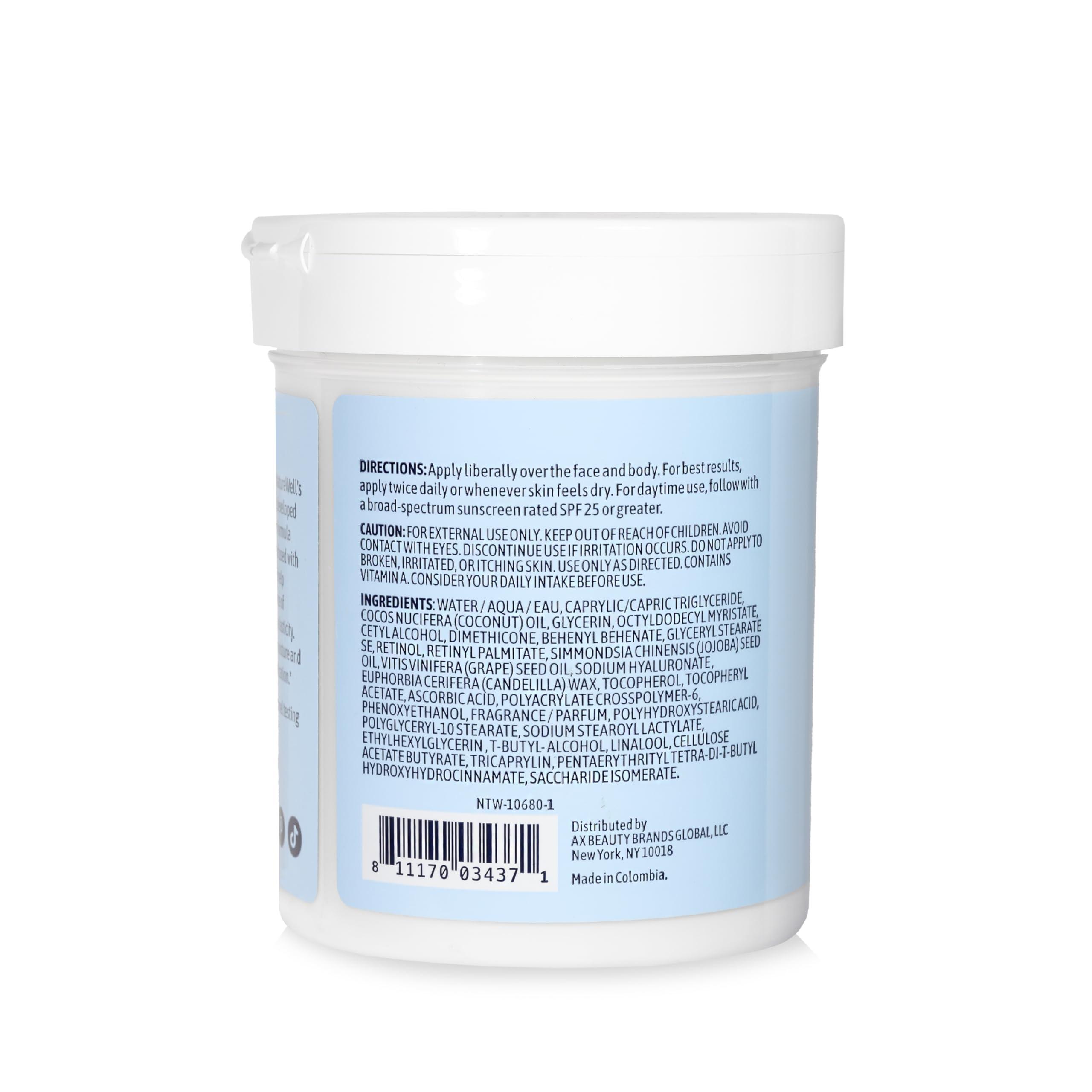 NATURE WELL NATURE WELL Clinical Retinol Advanced Moisture Cream for Face, Body, & Hands, Boosts Skin Firmness, Enhances Skin Tone, No Greasy Residue, Version 2.0, 16 Oz