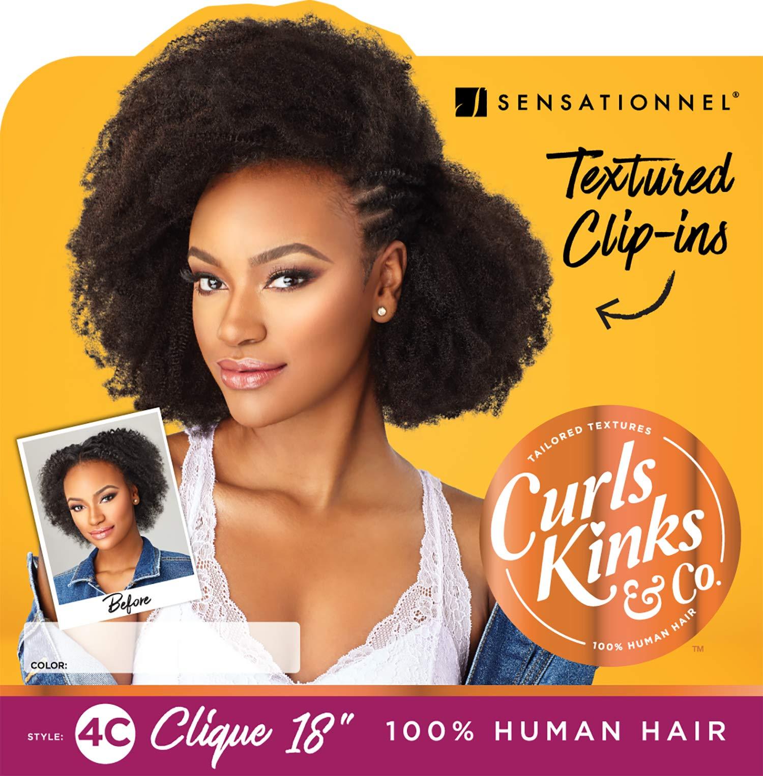 Sensationnel Sensationnel Human Hair Clip On Weave Curls Kinks & Co 4C Clique (14\", NATURAL)