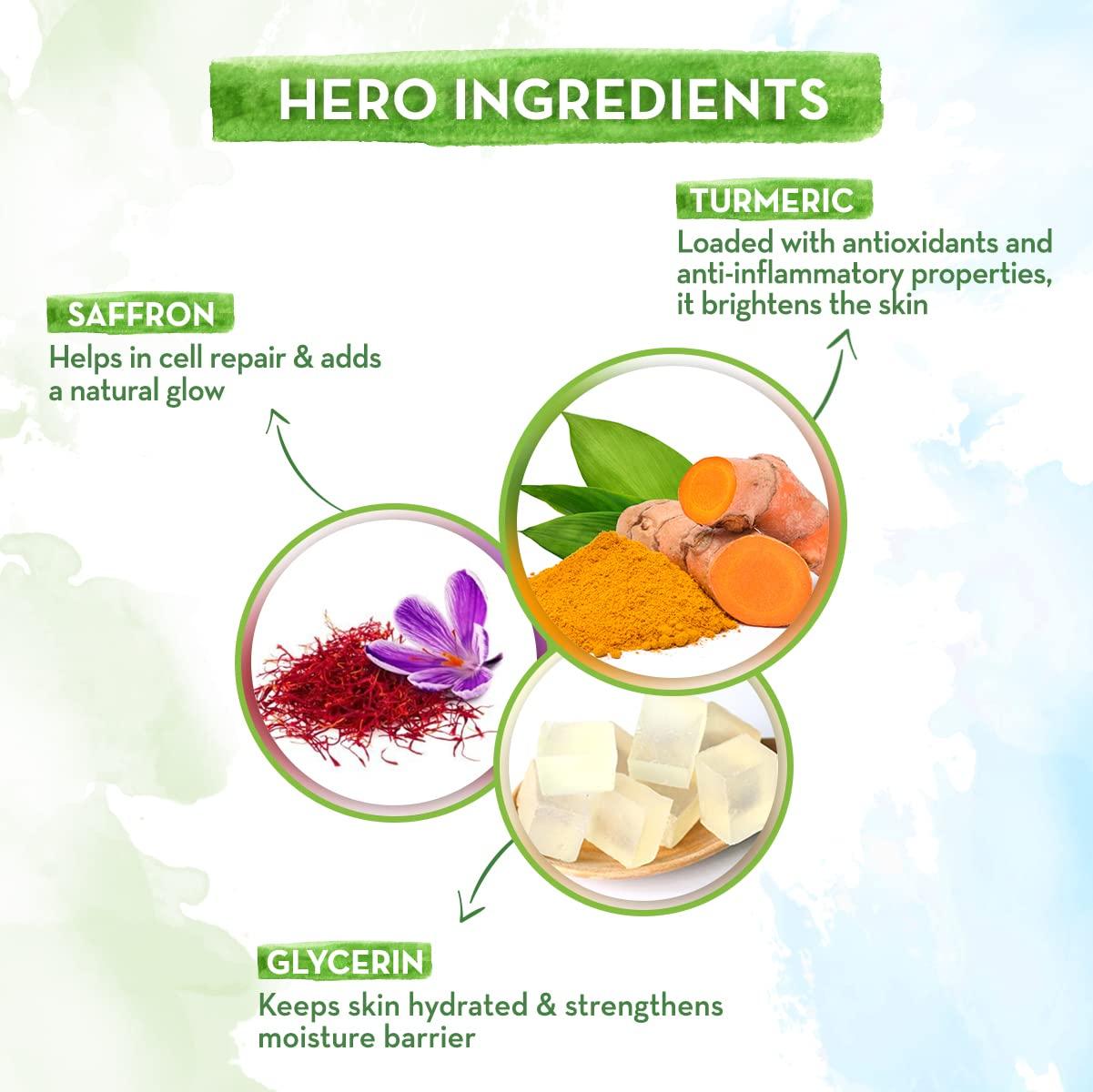 MAMAEARTH Mamaearth Ubtan Single Use Facial Kit | Gives Long Lasting Glow in Just 6-Steps | Includes Cleanser, Scrub, Gel, Massage Creams & Face Pack | Turmeric & Saffron Infused | 2.12 Oz/60g